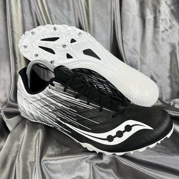 Saucony Spitfire 5 Racing Sprint Black White Sz 12 Mens - S29055-100 Track Field - Picture 1 of 11